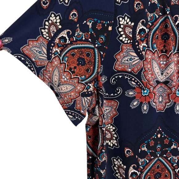 DANA BUCHMAN SPRING/SUMMER/OFFICE  NAVY  PRINT TOP   XLARGE  #G - Picture 2 of 9